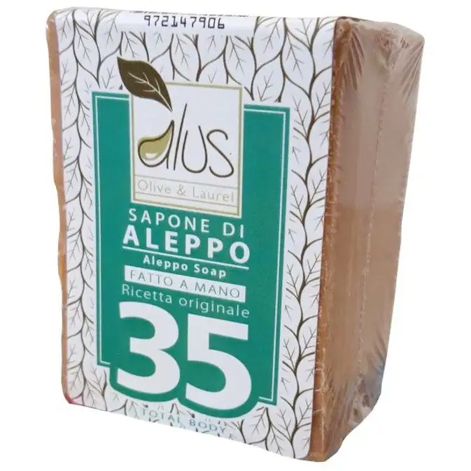 Featured image for “Sapone naturale di aleppo 35% olio di alloro”
