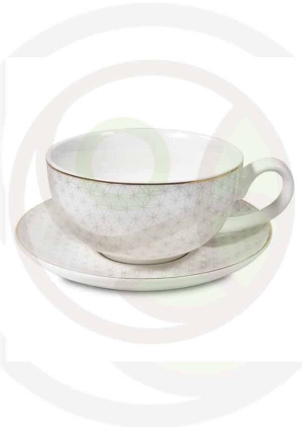 TEIERA 2 IN 1 IN PORCELLANA CON FIORE DELLA VITA