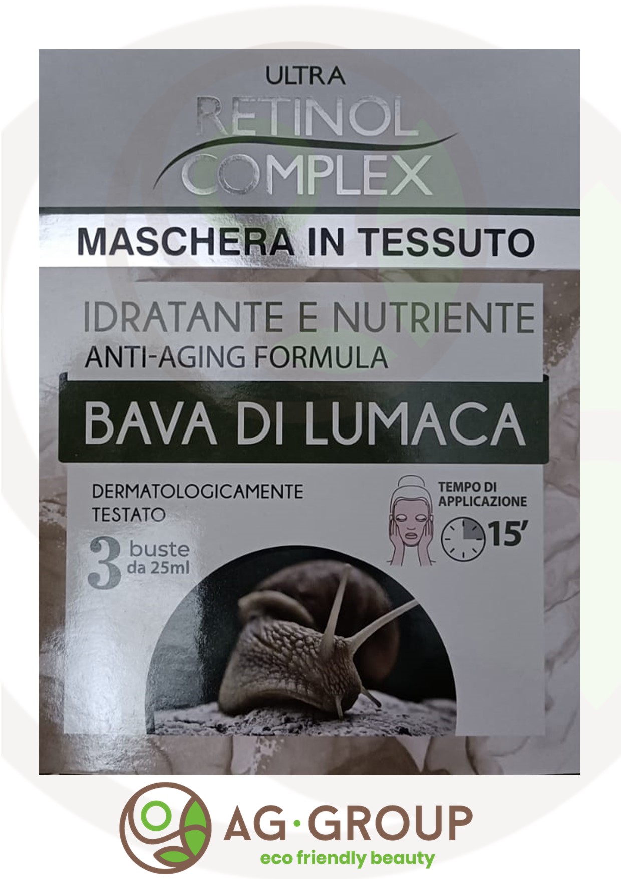 Featured image for “Maschera in tessuto alla bava di lumaca”
