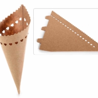 Coni per riso in carta kraft con cuori
