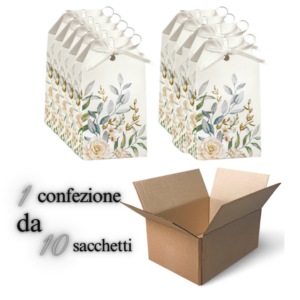 Scatoline decoro foglie e fiori confezione 10 pezzi