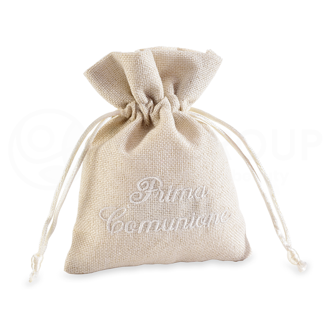 Featured image for “Sacchetti cotone con ricamo prima comunione e tirante”