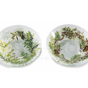 Coppetta aperitivo in vetro decorato olive