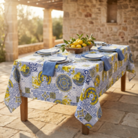 Tovaglia in puro cotone 12 posti fantasie assortite