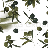 Tovaglia in puro cotone in tela fantasia olivo 6 posti