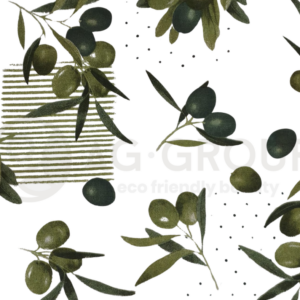 Tovaglia in puro cotone in tela fantasia olivo 6 posti